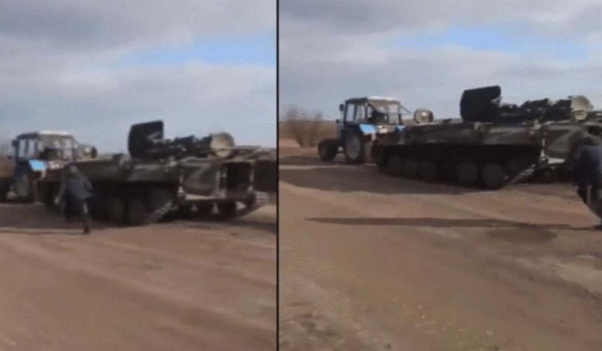 Ukraine farmers steal russian military tank people will laugh after watching this viral video