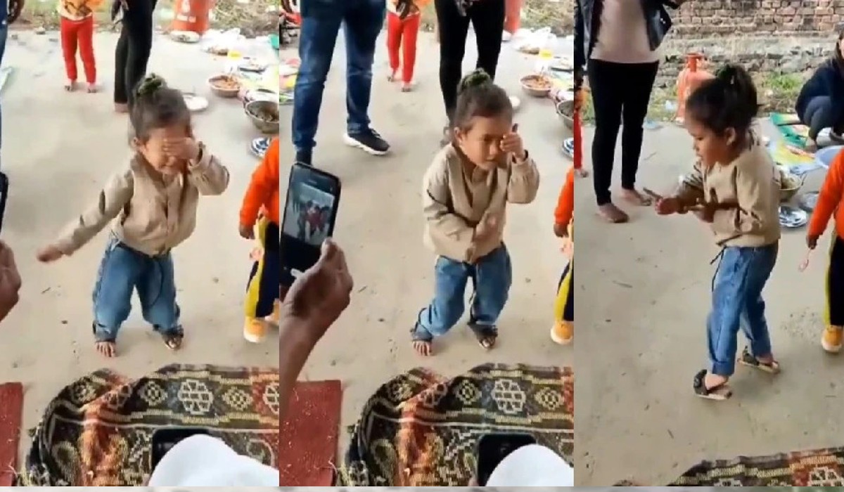 Little Girl Dances to Viral Kacha Badam Song