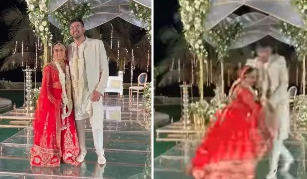 desi bride pushed dulha into the swimming pool video goes viral