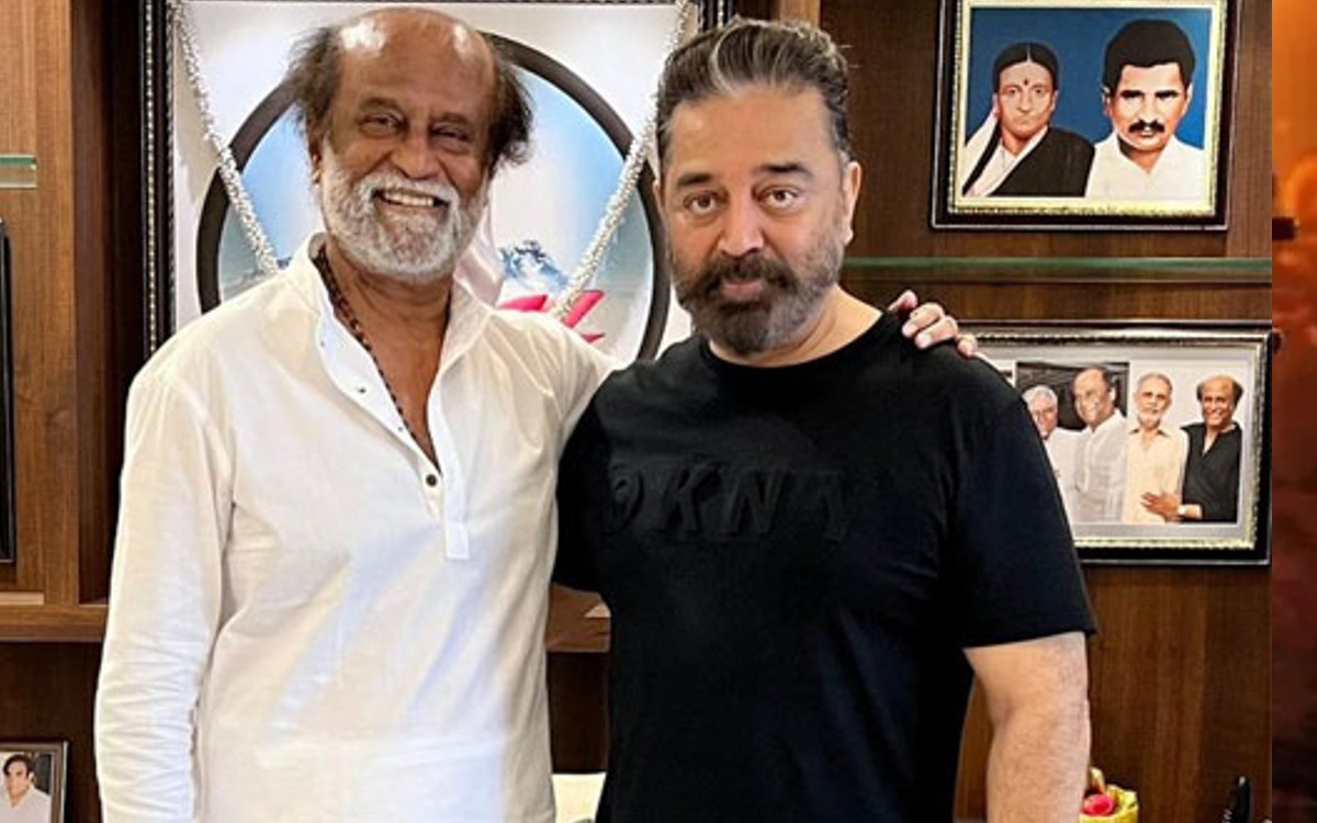 Kamal Haasan meets Rajinikanth at his residence in Chennai